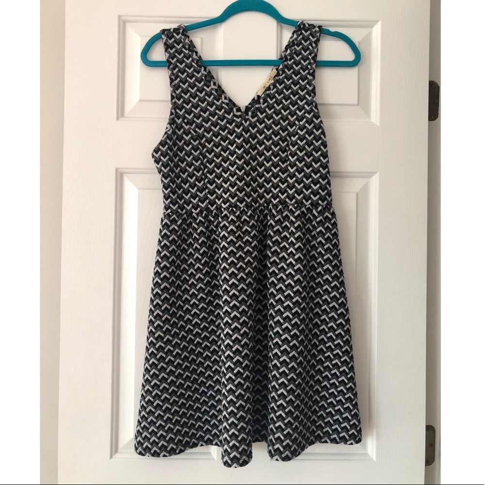 Black and White herringbone dress